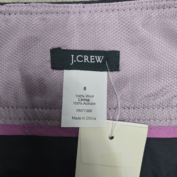 J. Crew Wool Pleated Pencil Skirt Gray Heather Charcoal Size 8 NWT Classic Work - Picture 3 of 9